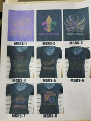 LADIES V. NECK Rhine Stone (Mardigras)